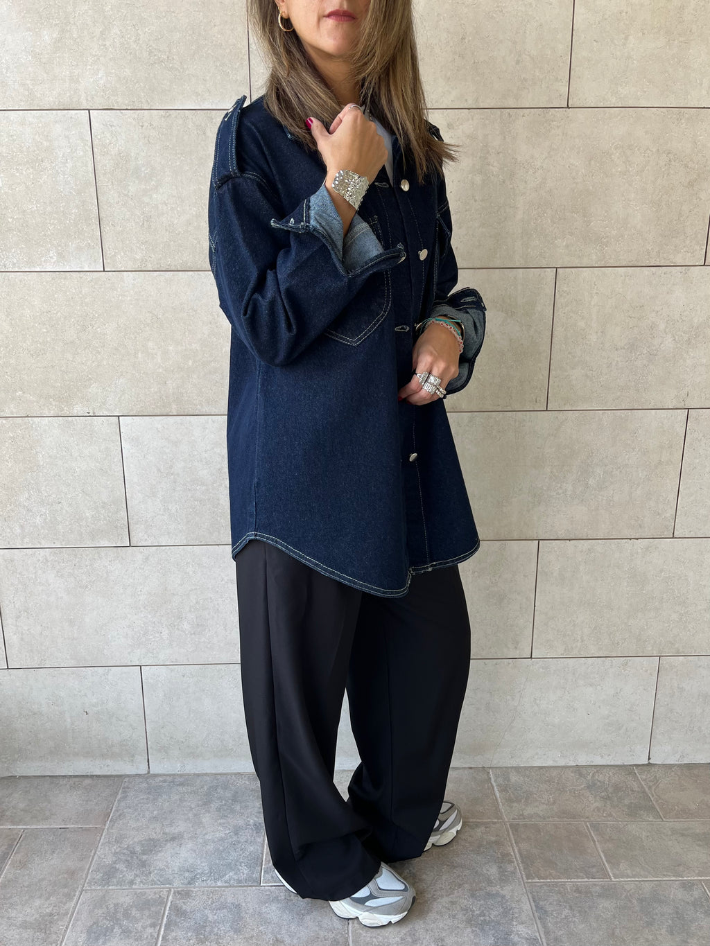 Navy Denim Utility Shirt