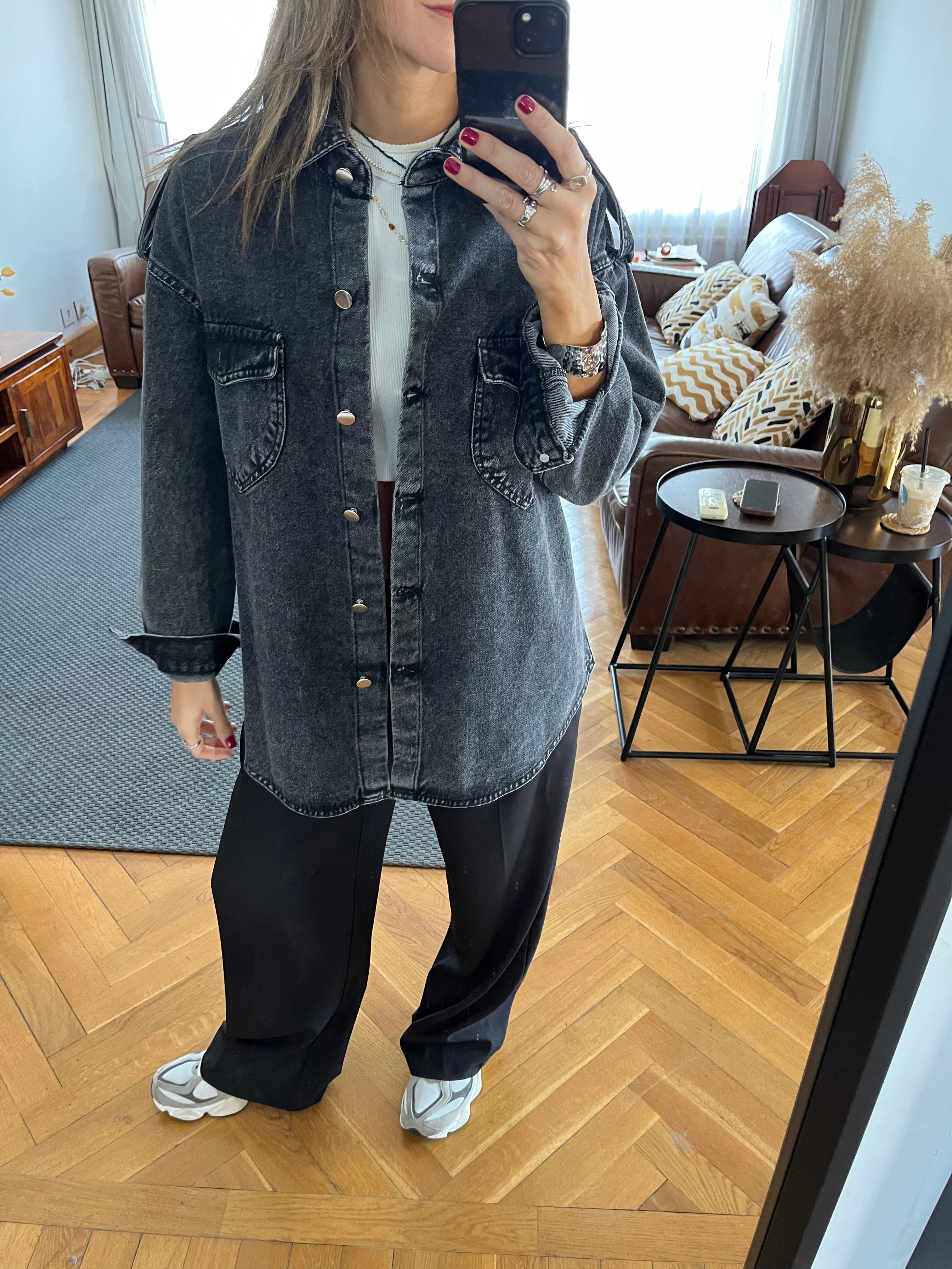 Grey Denim Utility Shirt