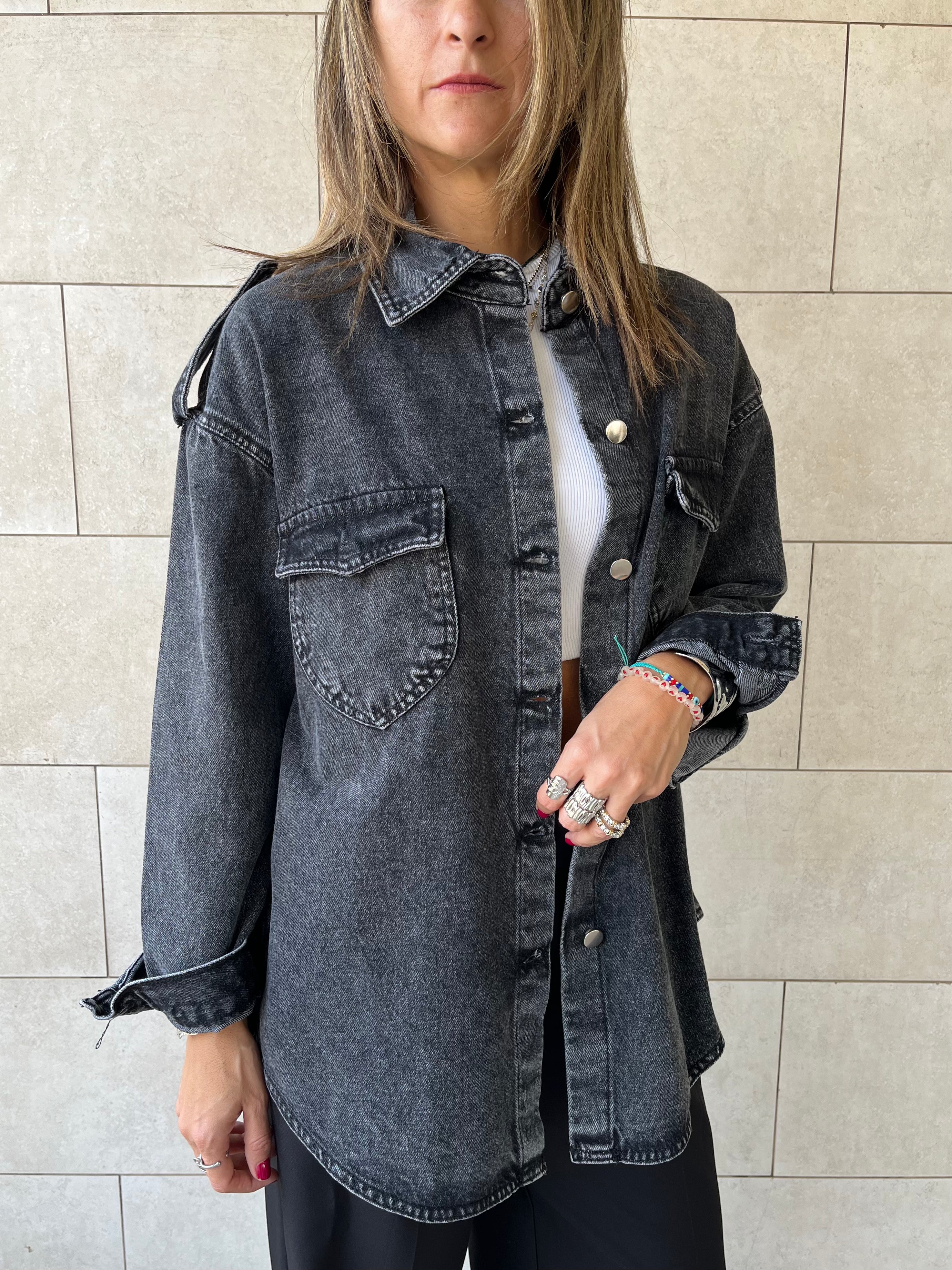 Grey Denim Utility Shirt