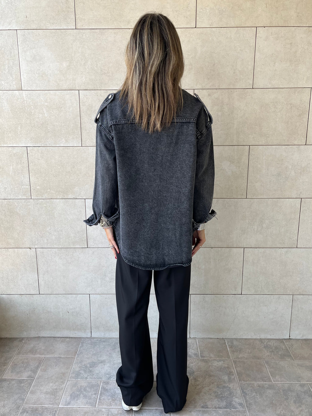 Grey Denim Utility Shirt