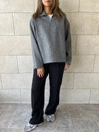 Grey Everyday Zip Up Sweater