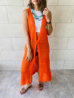 Orange Beach Button Down Vest