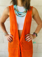 Orange Beach Button Down Vest