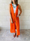 Orange Beach Button Down Vest