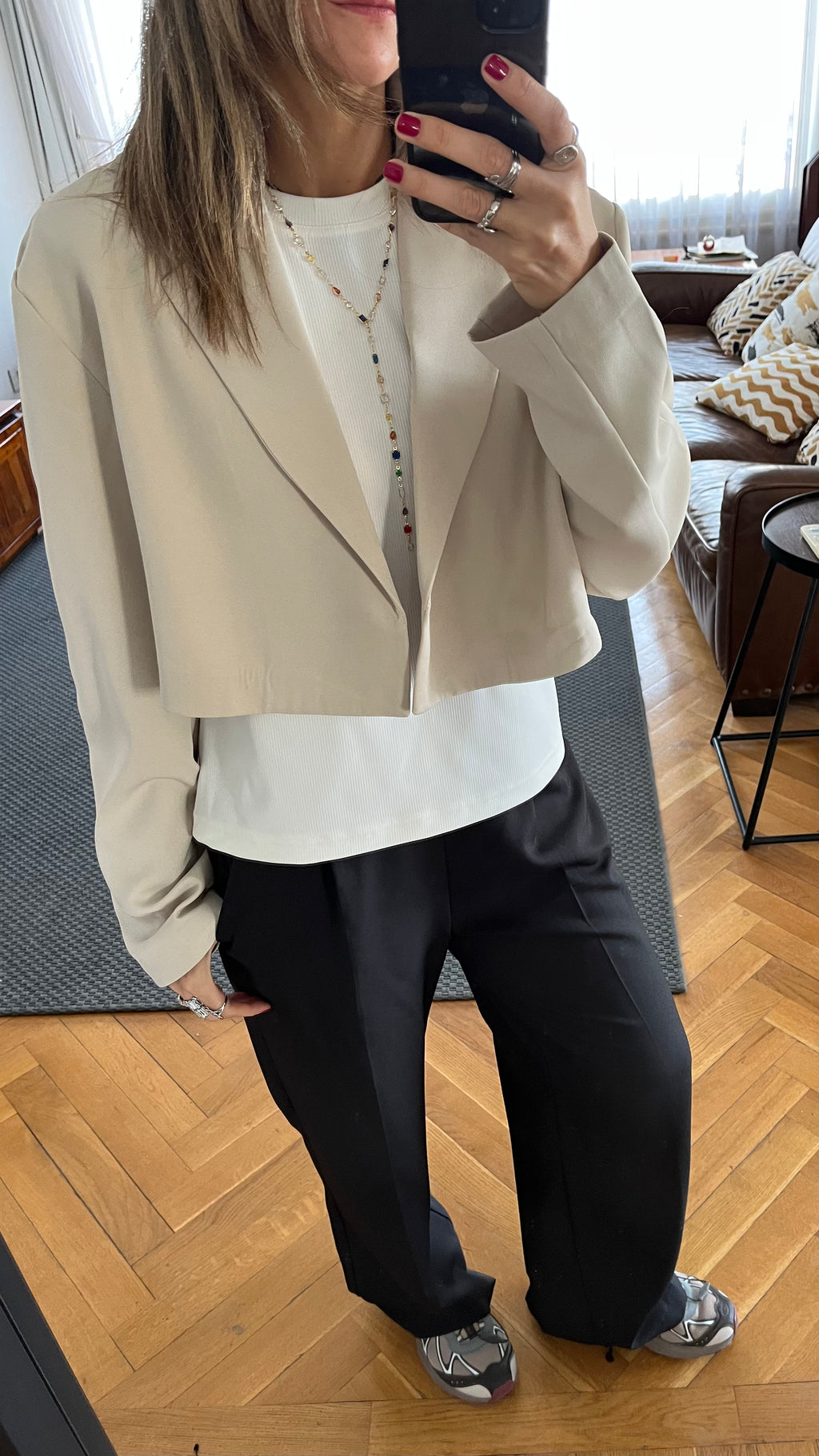 Ivory Cropped Blazer