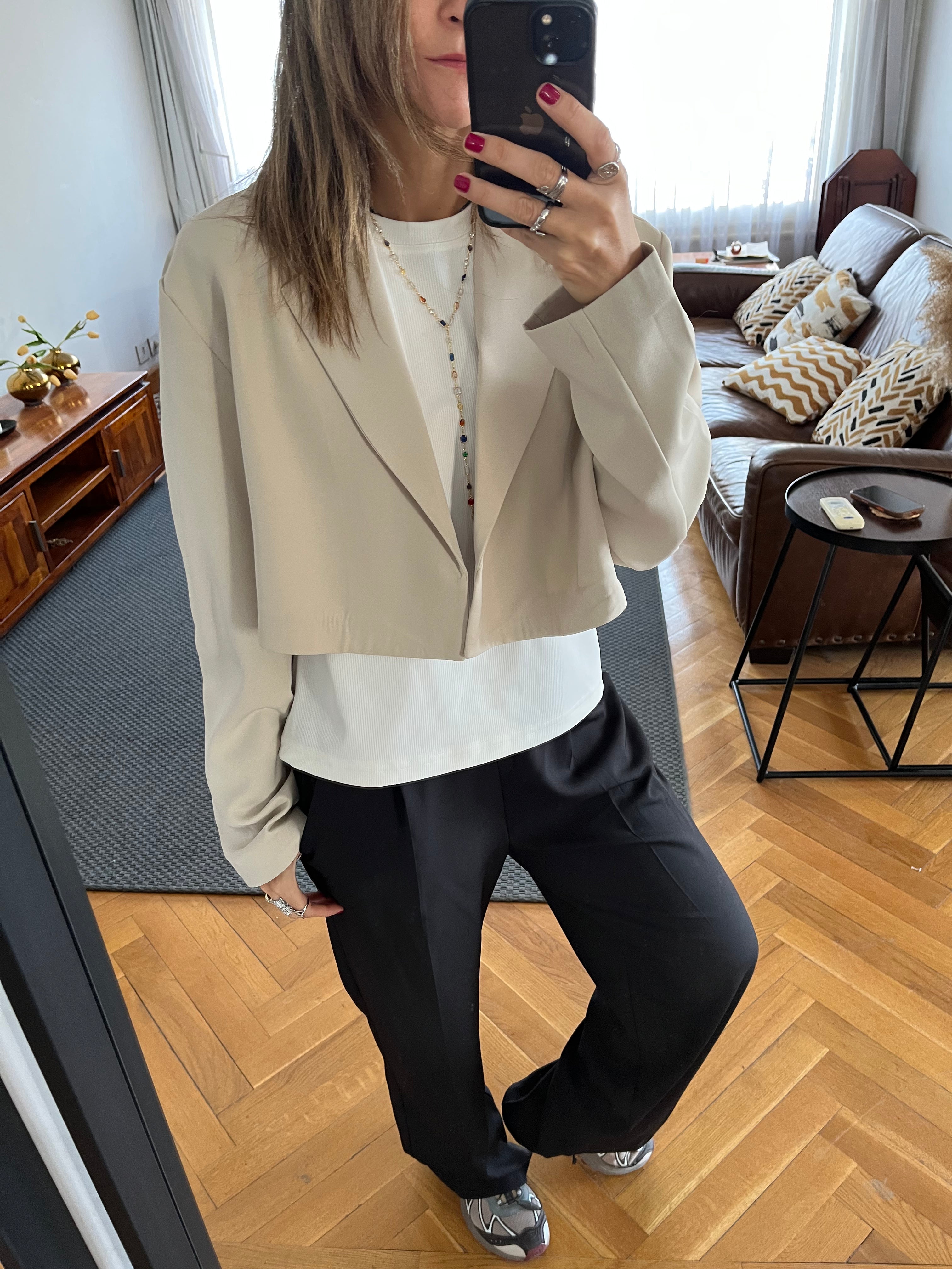 Ivory Cropped Blazer