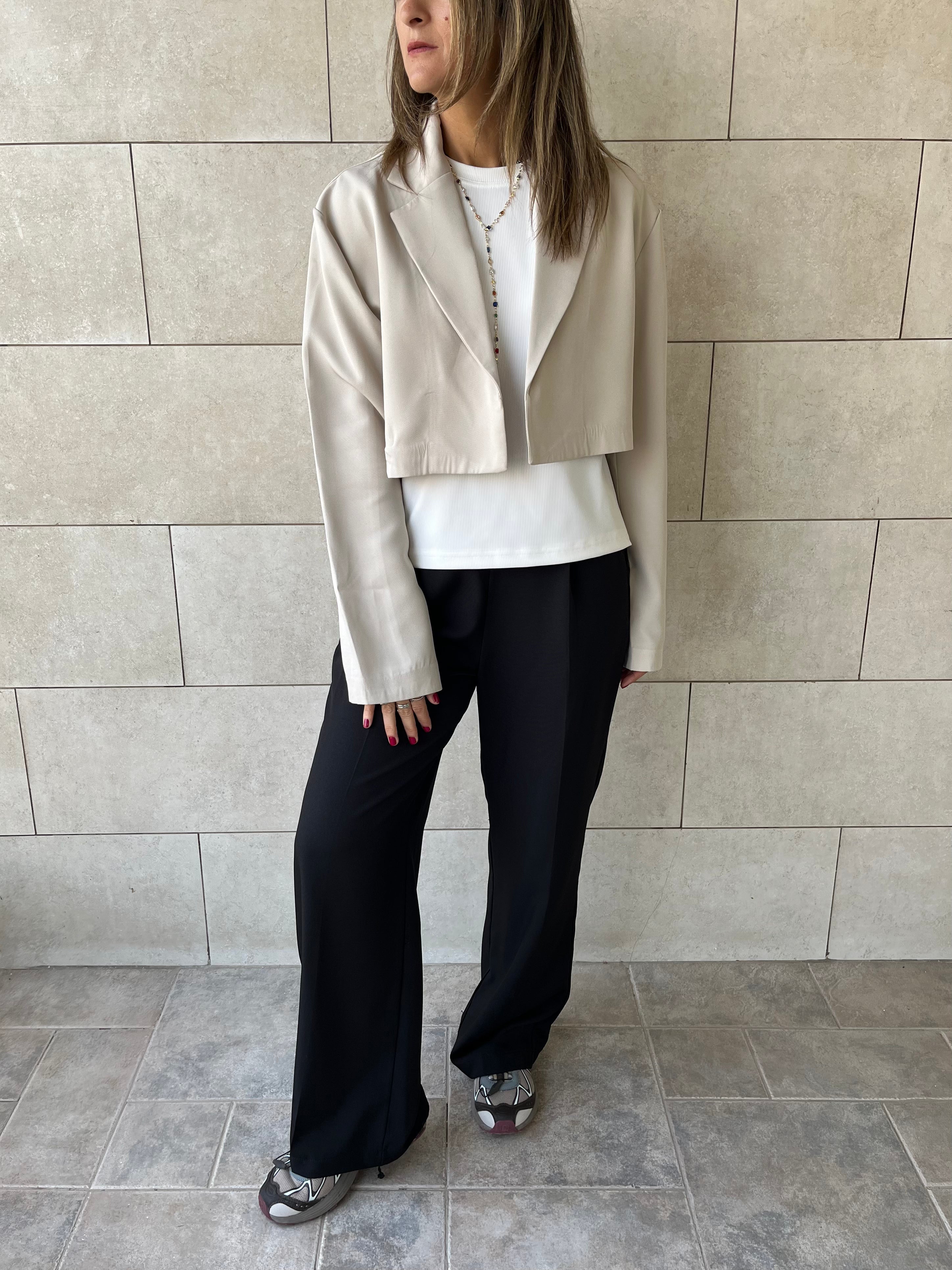 Ivory Cropped Blazer