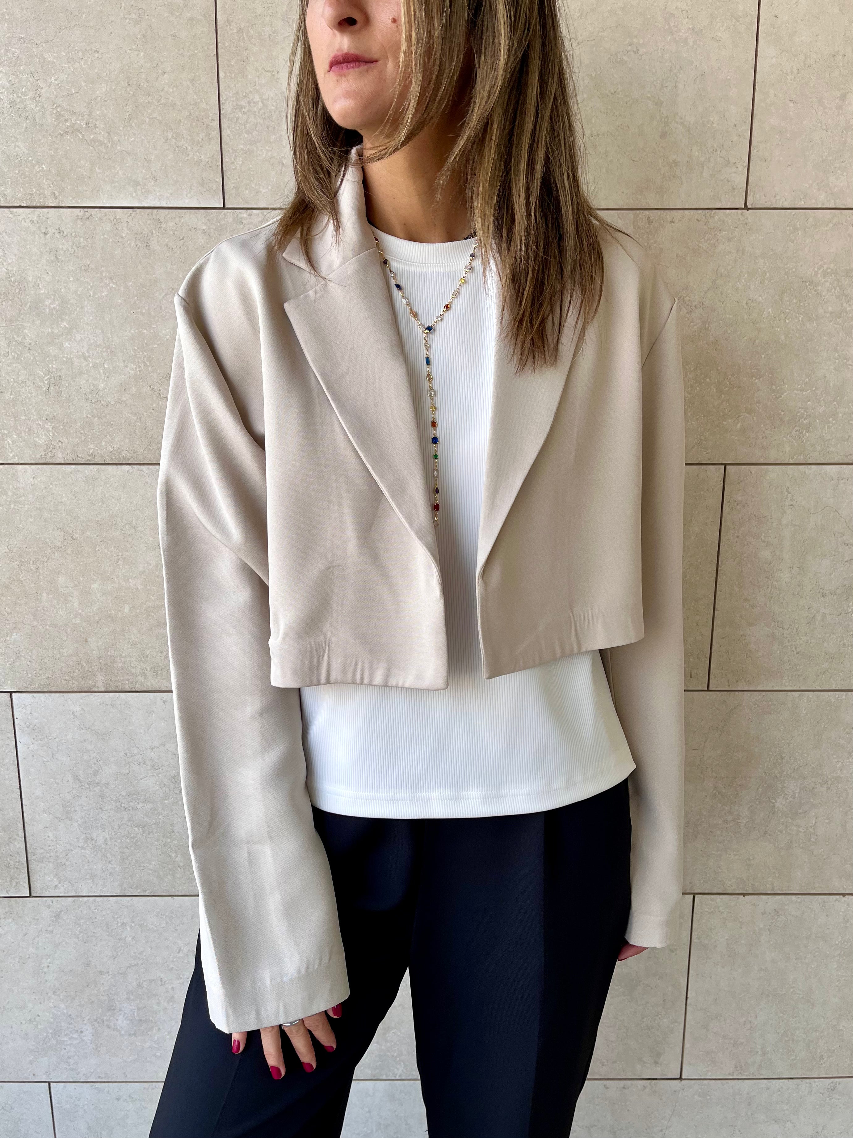 Ivory Cropped Blazer