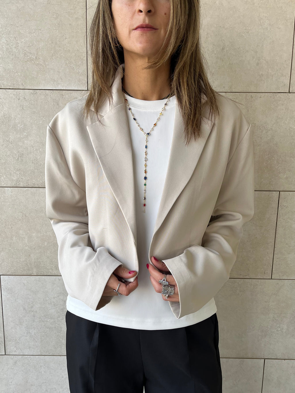 Ivory Cropped Blazer