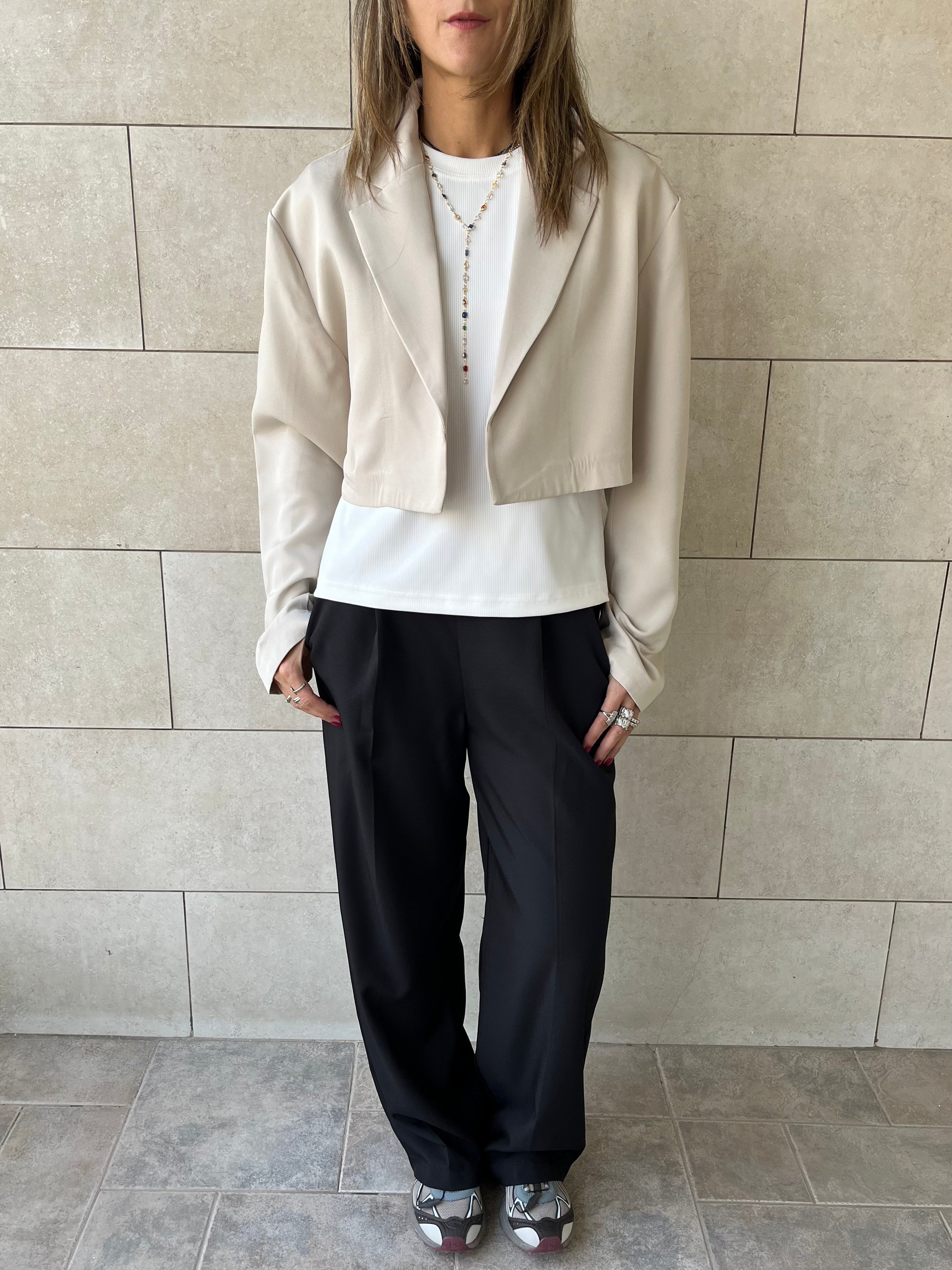 Ivory Cropped Blazer