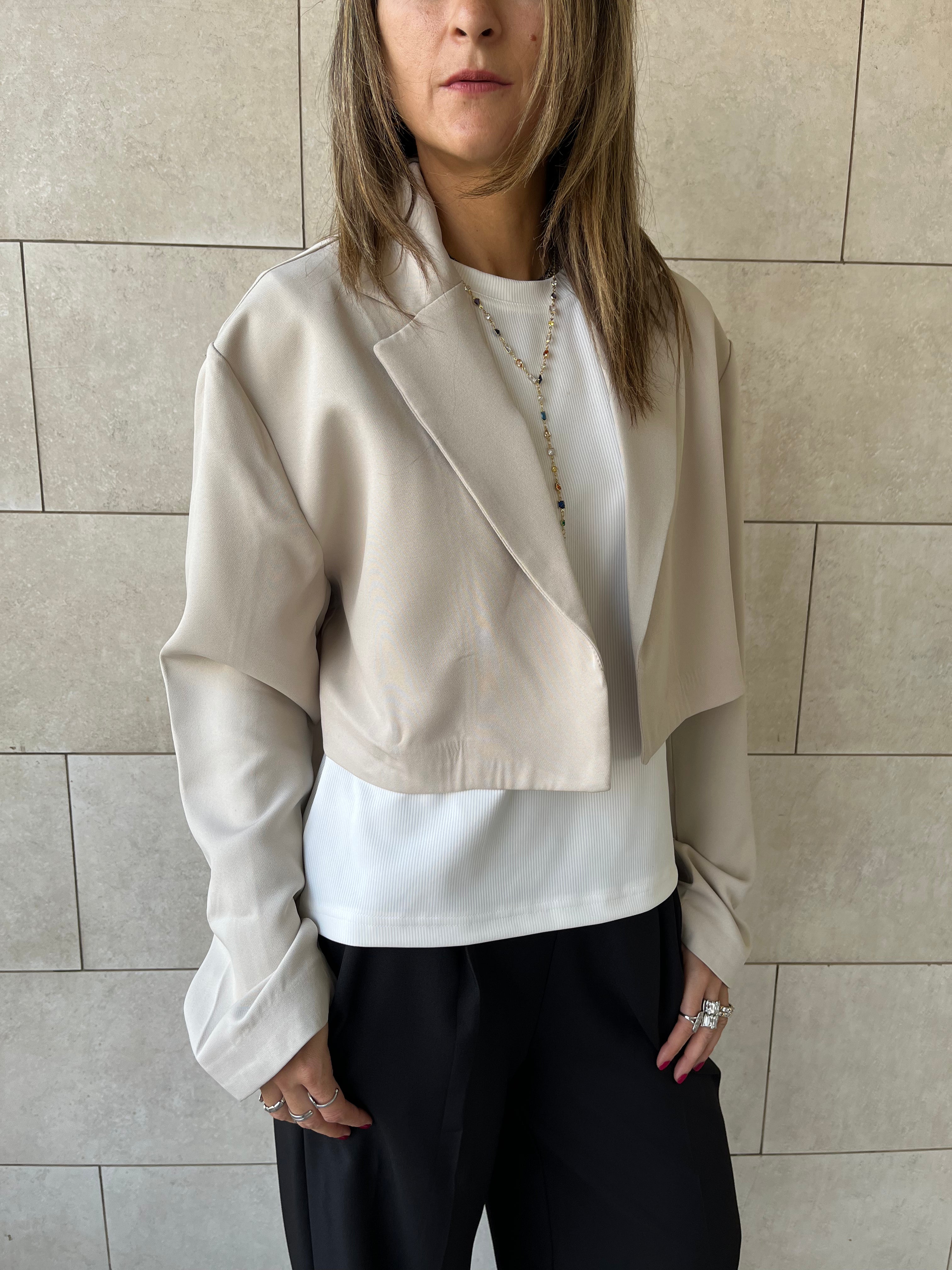Ivory Cropped Blazer