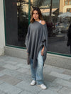 Grey Asymmetrical Poncho