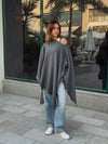 Grey Asymmetrical Poncho