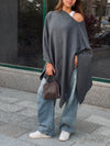 Grey Asymmetrical Poncho