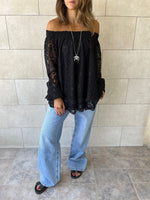 Black Off Shoulder Lace Dream Top