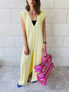 Yellow Checkered Sleeveless Coverup