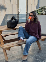 Plum Fleece Lined Oversized Sweatshirt
