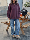 Plum Fleece Lined Oversized Sweatshirt