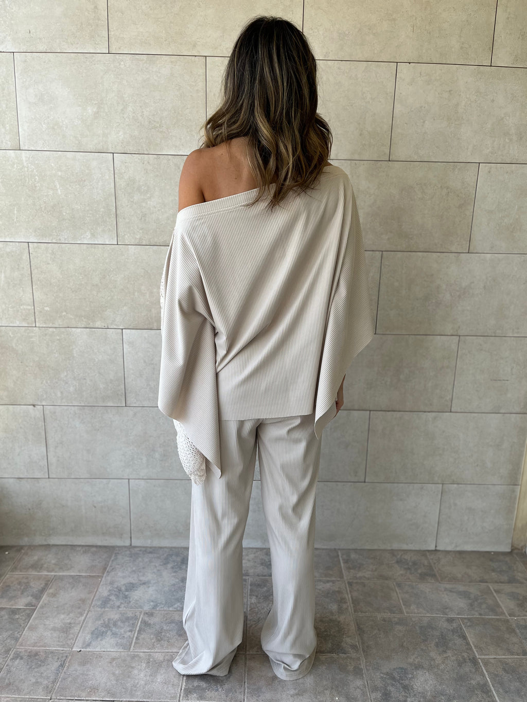 Beige Whisper Lace Asymmetrical Poncho