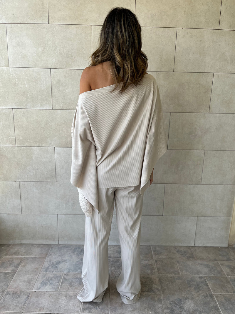 Beige Whisper Lace Asymmetrical Poncho