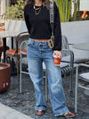Black Fleece Lined Cropped Sweatshirt