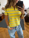 Yellow Striped Signature Knit Polo