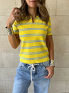 Yellow Striped Signature Knit Polo