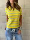 Yellow Striped Signature Knit Polo