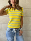 Yellow Striped Signature Knit Polo