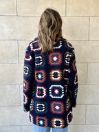 Navy Patchwork Handmade Cardigan