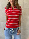 Red Striped Signature Knit Polo