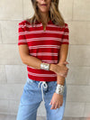 Red Striped Signature Knit Polo