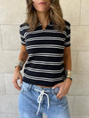 Black Striped Signature Knit Polo