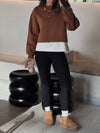 Chocolate Brown Fleece Lined Cropped Sweatshirt