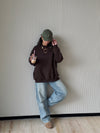 Brown Fleece Lined Oversized Sweatshirt