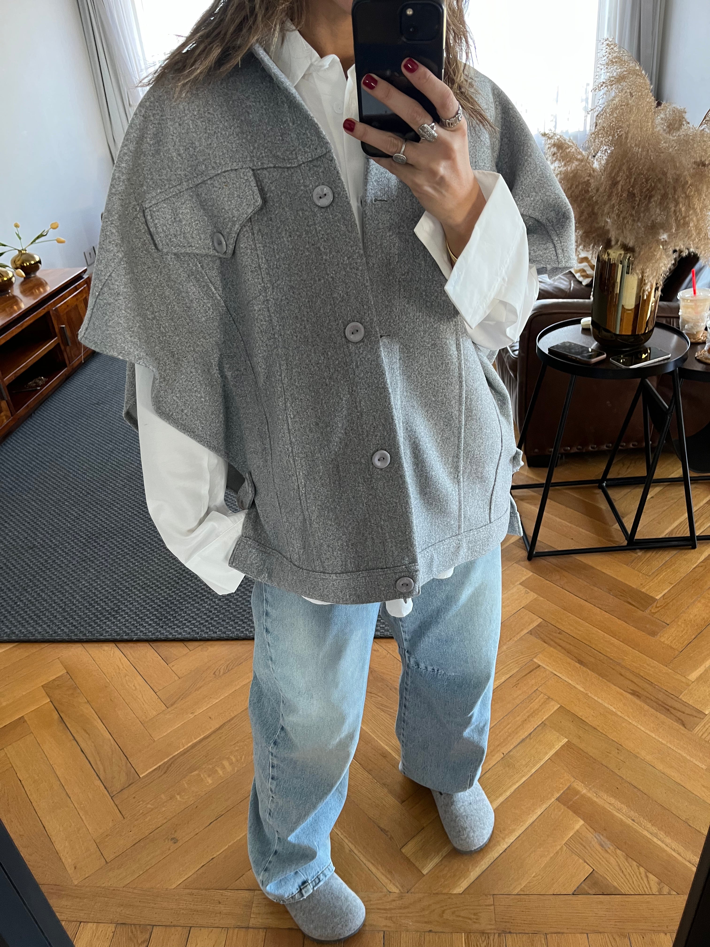 Grey Icon Button Vest