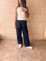 Black Gen Z Parachute Pants