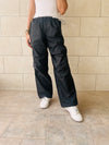 Black Gen Z Parachute Pants