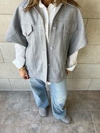 Grey Icon Button Vest