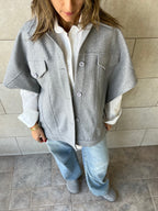 Grey Icon Button Vest