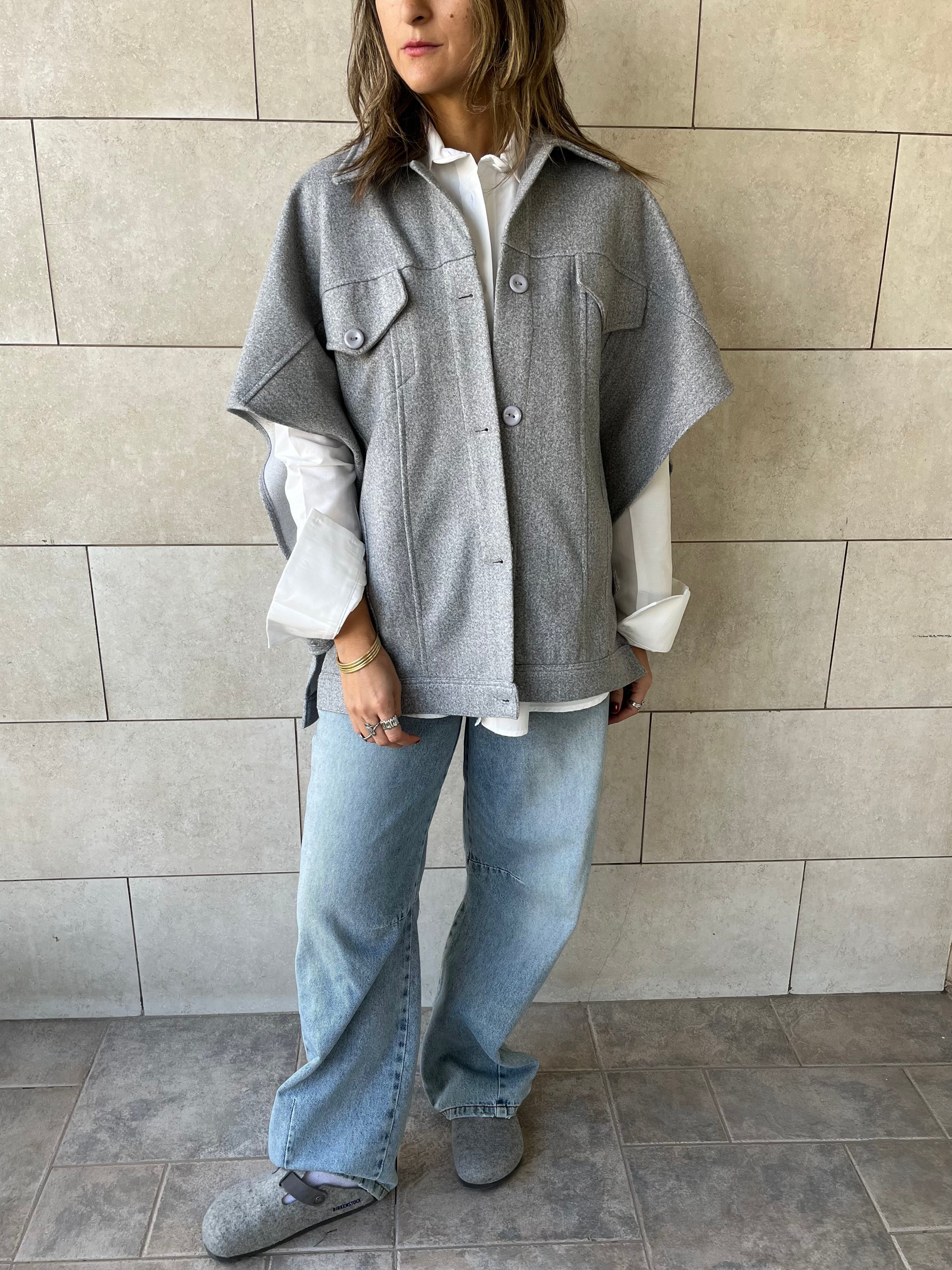 Grey Icon Button Vest