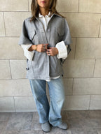 Grey Icon Button Vest
