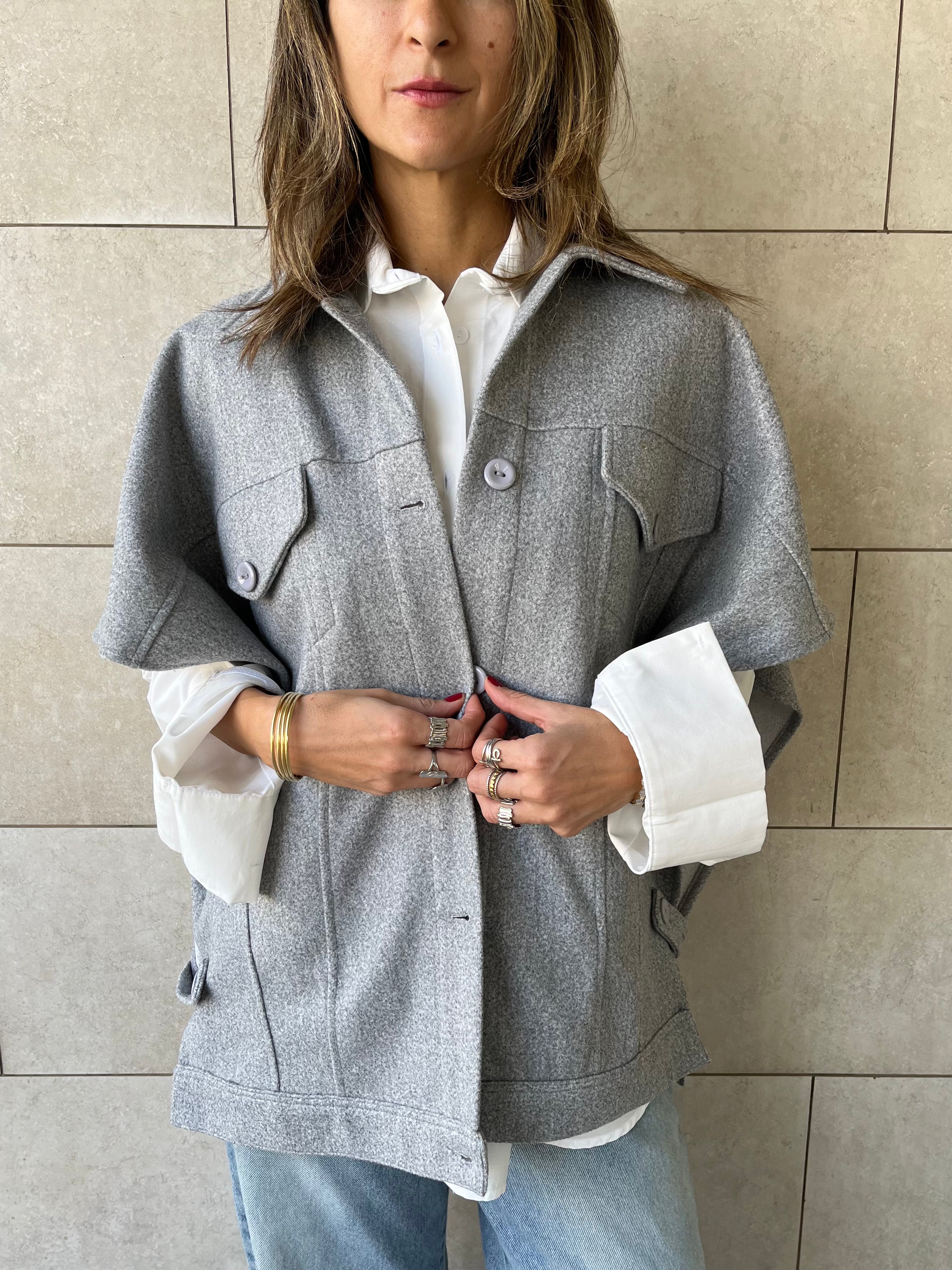 Grey Icon Button Vest