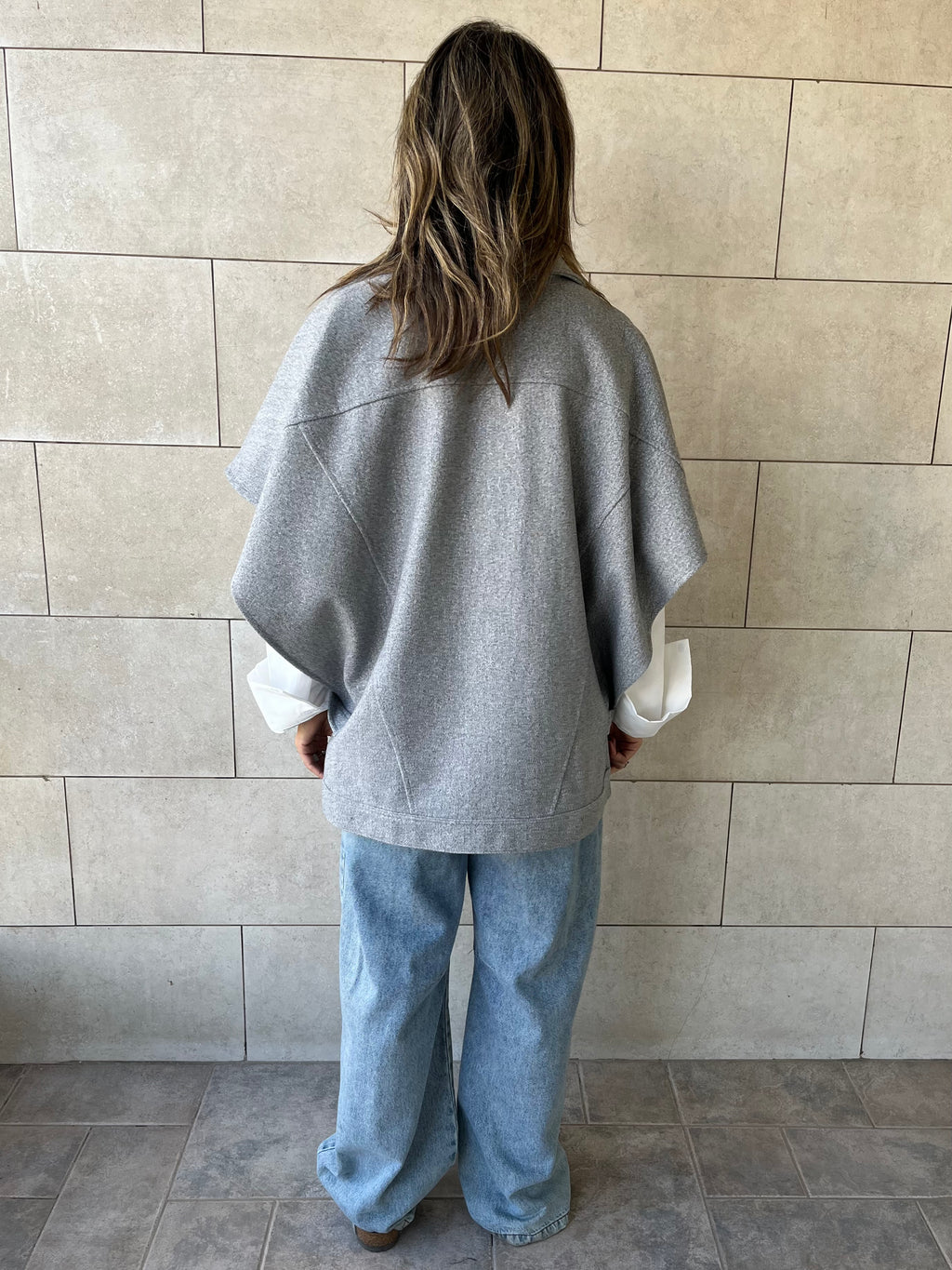 Grey Icon Button Vest