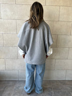 Grey Icon Button Vest