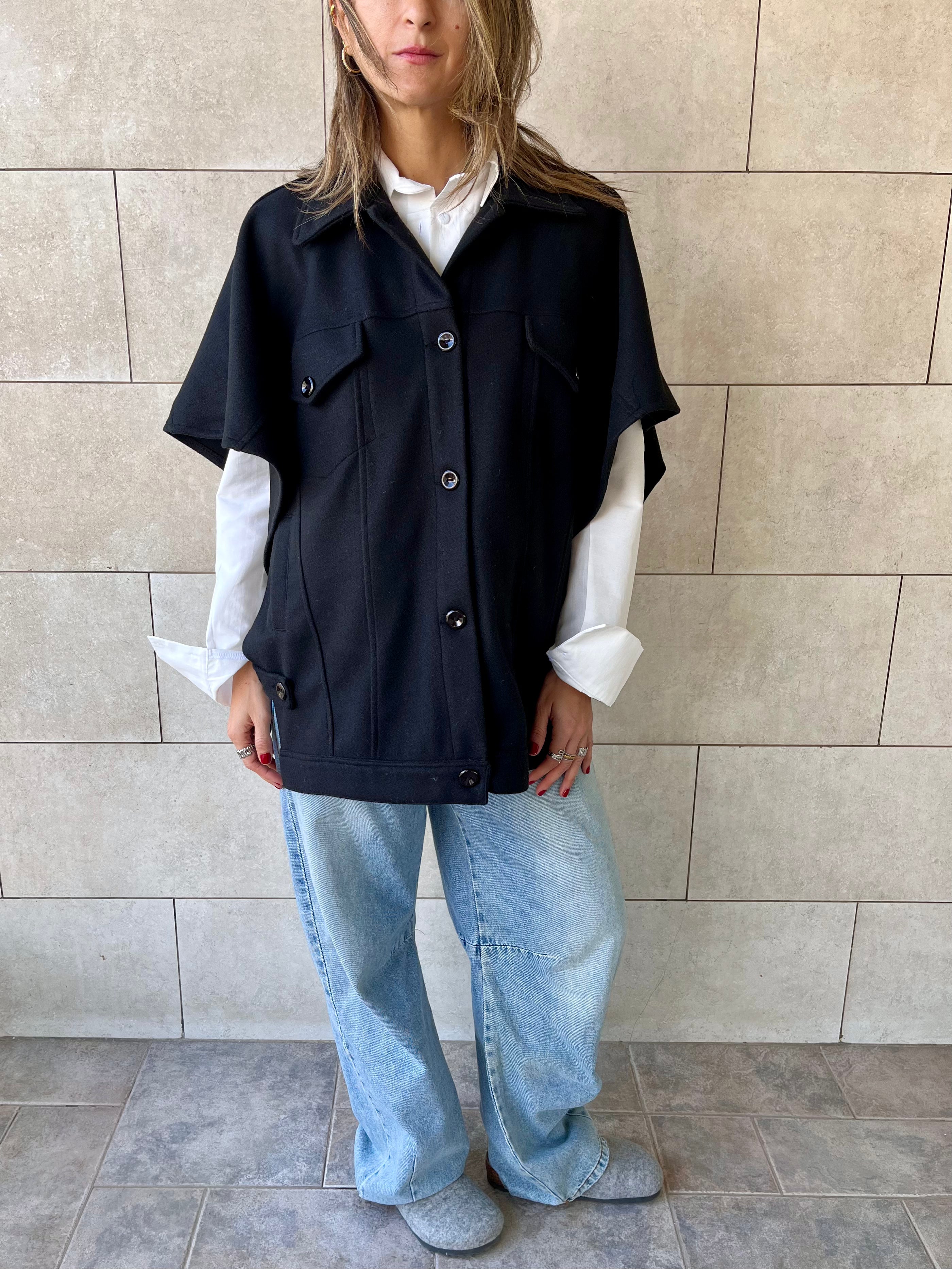 Black Icon Button Vest