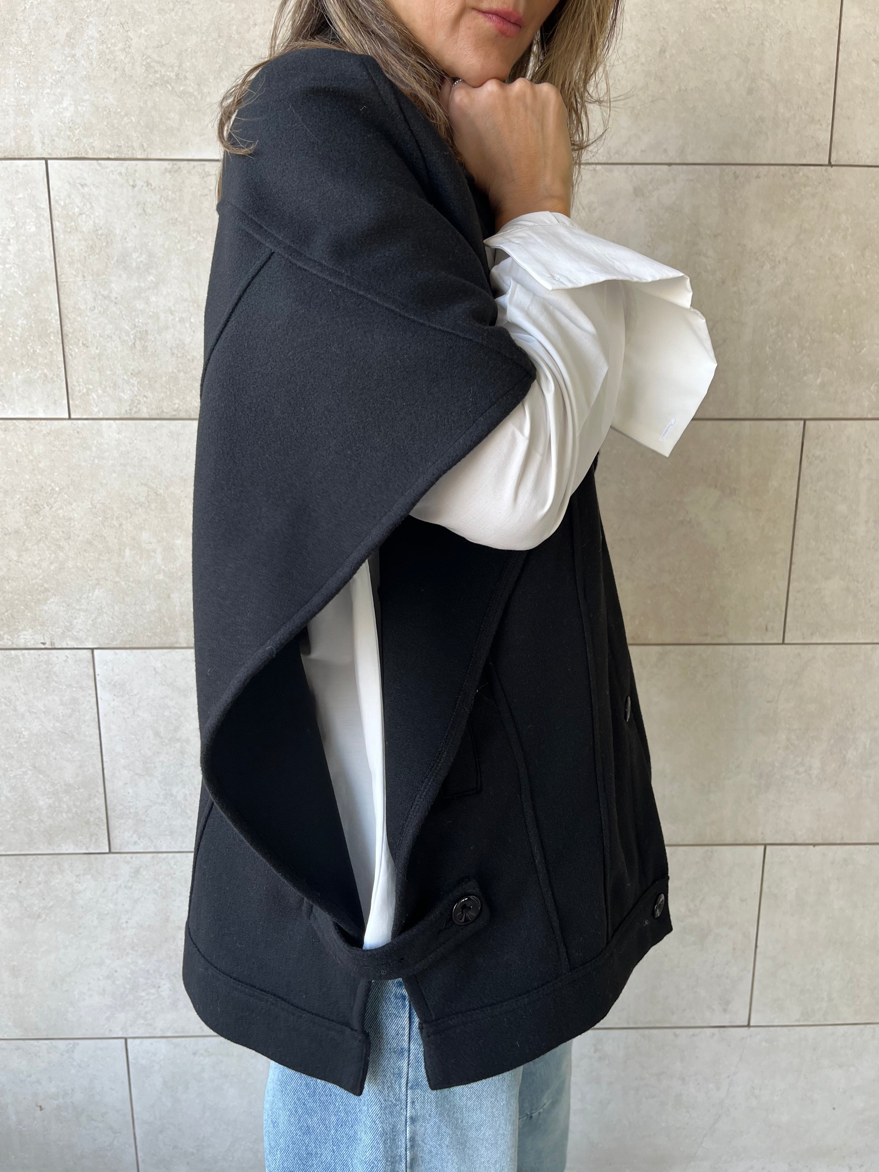 Black Icon Button Vest
