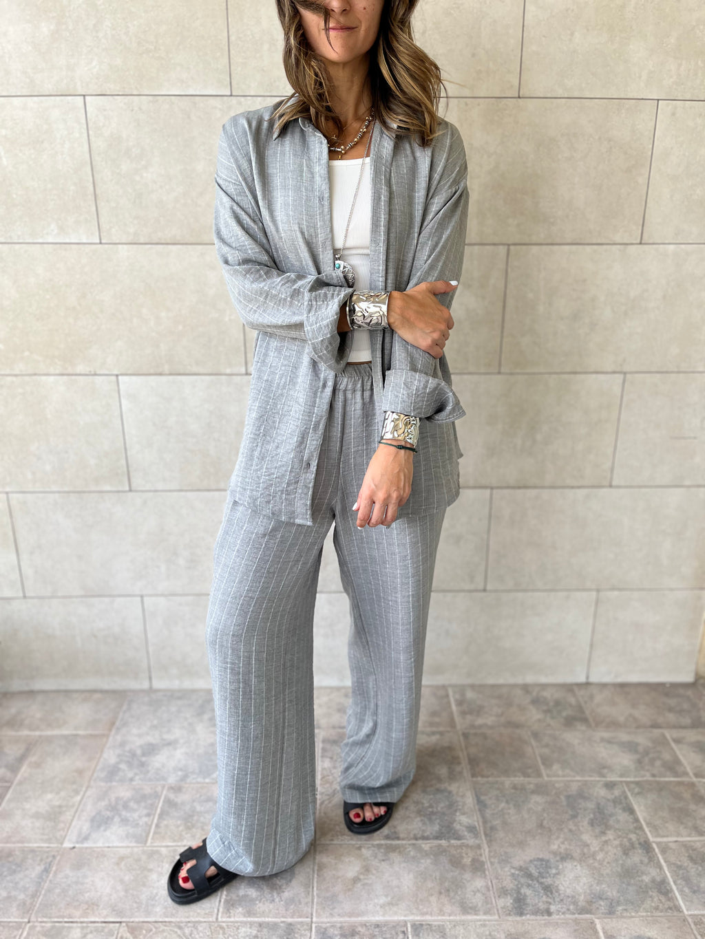 Grey Striped Everyday Set