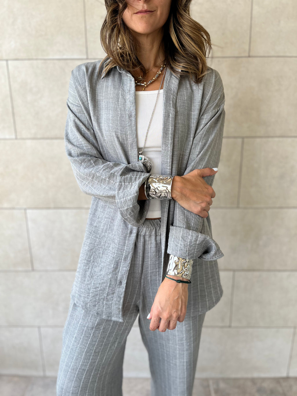 Grey Striped Everyday Set
