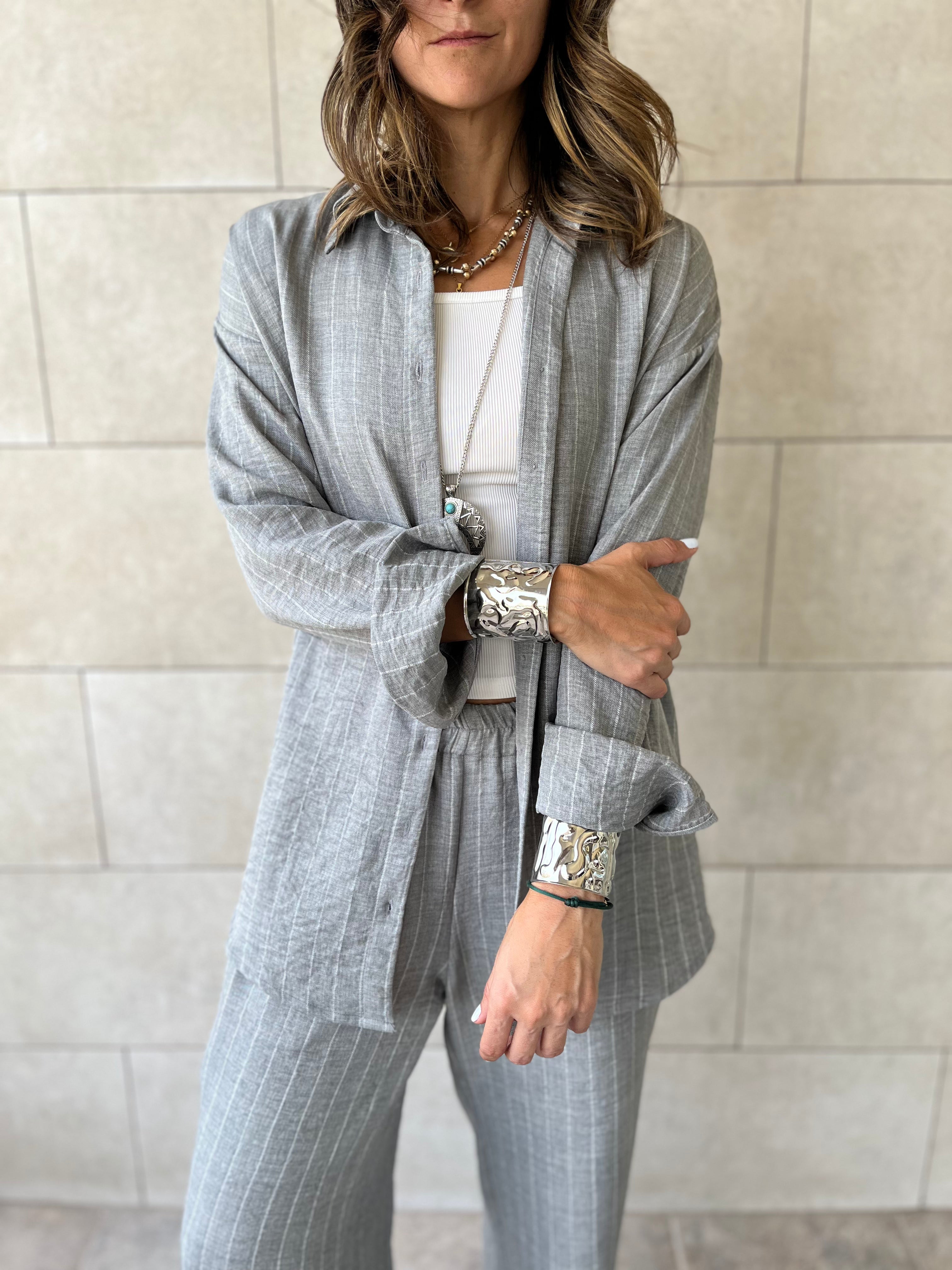 Grey Striped Everyday Set